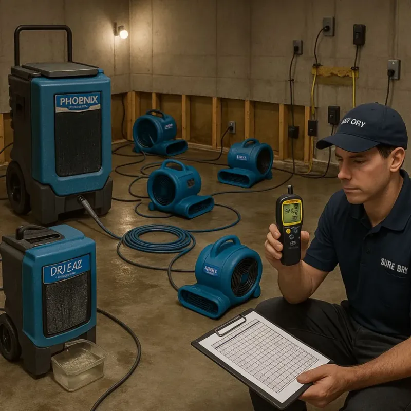 Structural Drying and Dehumidification process in Canby, MN